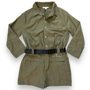 Favlux Fashion Green Long Sleeve Snap Button Belted Utility Jumpsuit